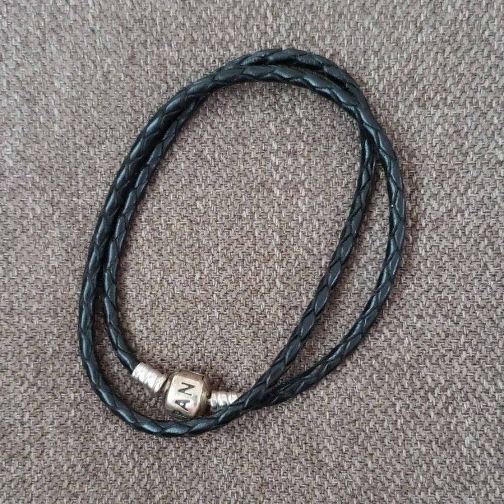 Pandora Double Leather Black Bracelet